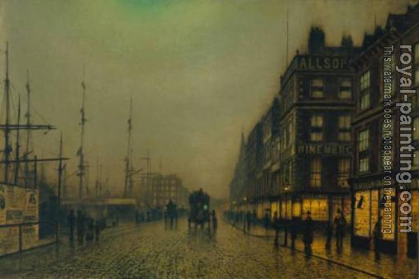 John Atkinson Grimshaw : Liverpool Quay by Moonlight